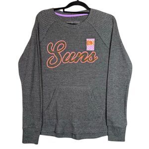 G-III For Her Phoenix Suns Waffle Knit Slub Shirt Kangaroo Pocket Crew Large
